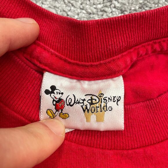 Walt Disney World Mickey Mouse Vintage Graphic T-Shirt Mens XL Red Crew Neck Tee - Picture 7 of 11